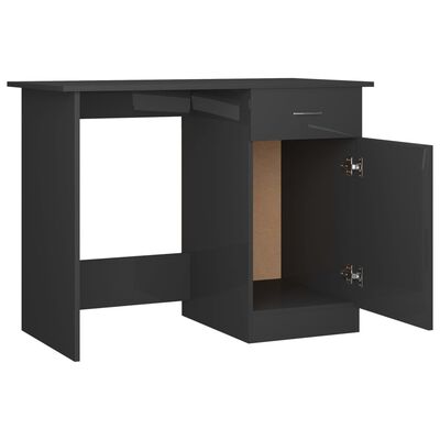 vidaXL Desk High Gloss Gray 39.4" x 19.7" x 29.9" Engineered Wood