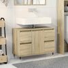 vidaXL Bathroom Cabinet Sonoma oak Engineered wood, iron Medium
