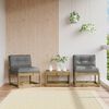 vidaXL Garden Sofa Set of 2 Grey Impregnated pine wood, Polyester Medium