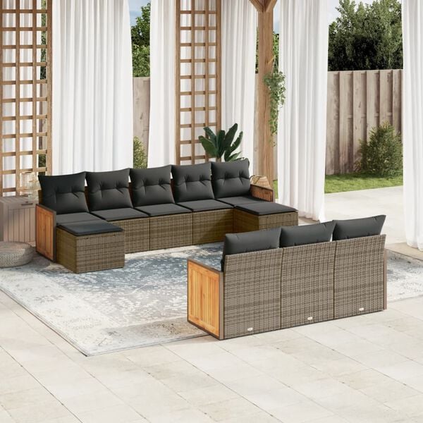 vidaXL Garden Sofa Set Grey