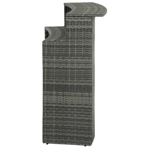 vidaXL Bar Table Grey PE Rattan, Powder-Coated Steel Medium Bar Table