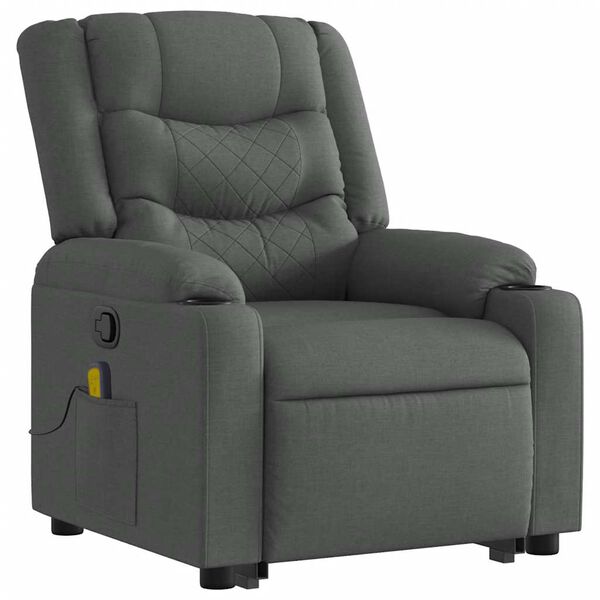 vidaXL Stand Up Massage Recliner Chair Dark Grey
