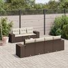 vidaXL Garden Sofa Set Brown, Cream White