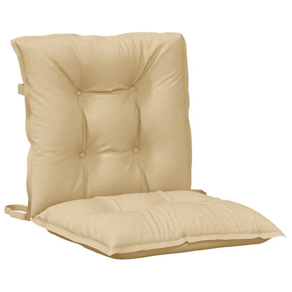 vidaXL Low Back Chair Cushion Set of 4 Melange Beige