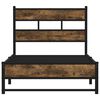 vidaXL Bed Frame Smoked Oak Steel, Engineered Wood Single