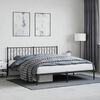 vidaXL Bed Frame Black Powder-Coated Steel Super King Bed Frame