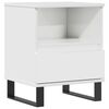 vidaXL Bedside Cabinet High gloss white Engineered wood, metal