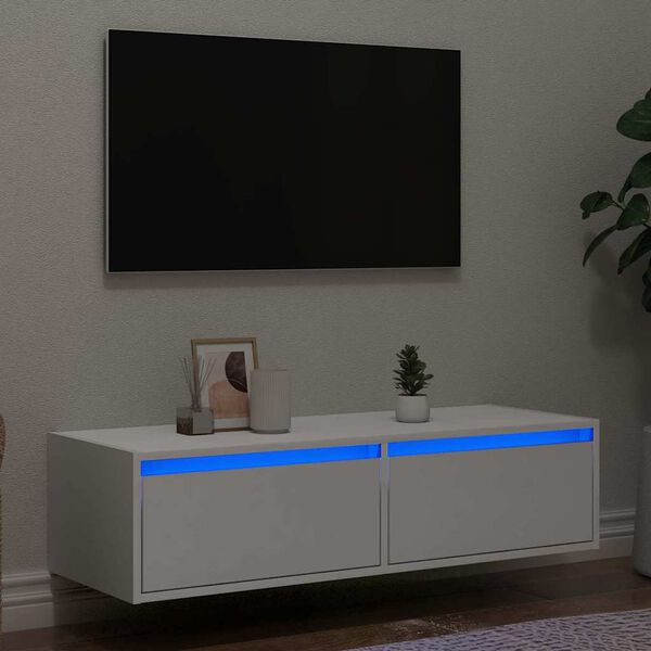 vidaXL TV Cabinet White Engineered Wood 39.4 in x 14.0 in x 9.8 in