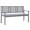 vidaXL Bench Gray, Anthracite Solid eucalyptus wood, 100% polyester Large