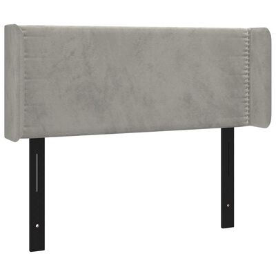 vidaXL LED Headboard Light Gray 40.6"x6.3"x30.7"/34.6" Velvet