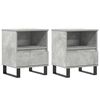 vidaXL Nightstand Set of 2 Concrete Grey Engineered Wood, Metal