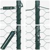 vidaXL Fence Post Green 32.81 x 4.59 ft (1.97 in mesh) Steel and PVC