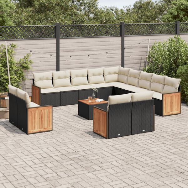 vidaXL Garden Sofa Set Black