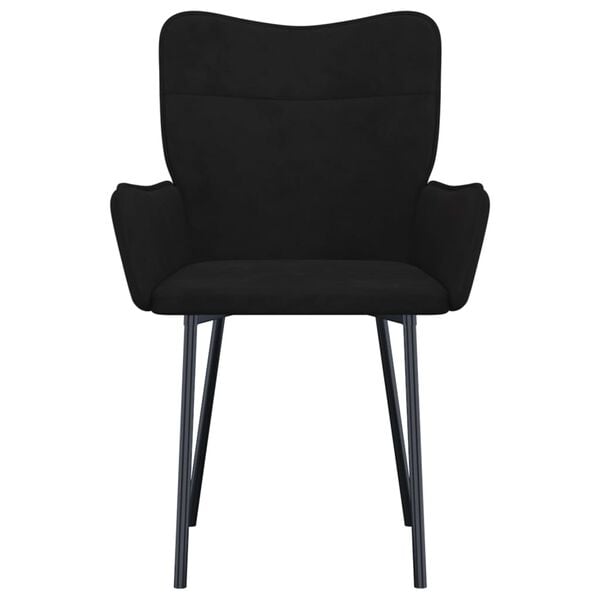 vidaXL Dining Chair Set of 2 Black Velvet (100% polyester), metal, plywood
