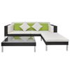vidaXL Garden Sofa Black Steel frame, PE rattan, Tempered glass Medium