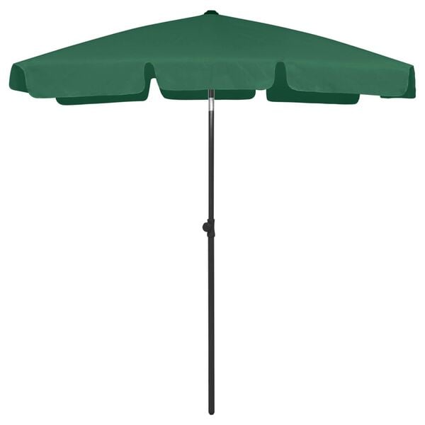 vidaXL Beach Parasol Green Polyester 70.9 x 47.2 in Tiltable