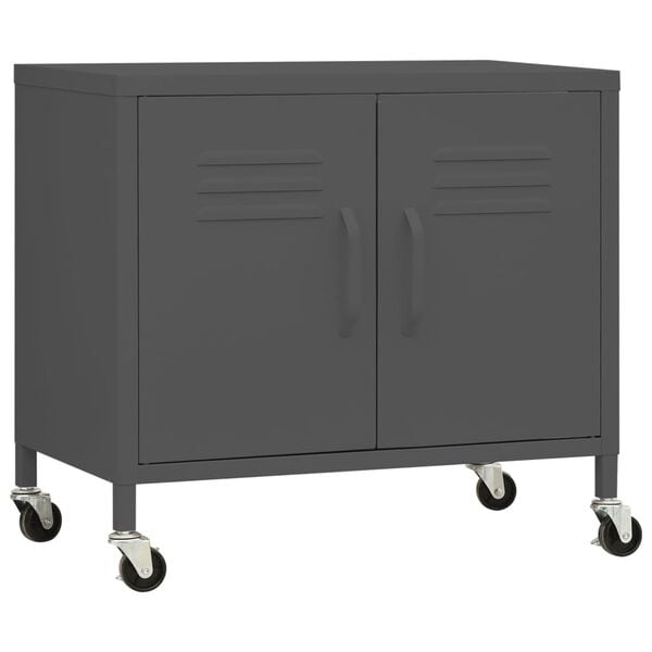 vidaXL Storage Cabinet Anthracite Steel 23.6 x 13.8 x 22.0 in