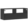 vidaXL TV Cabinet Black Engineered wood, metal Medium TV Cabinet