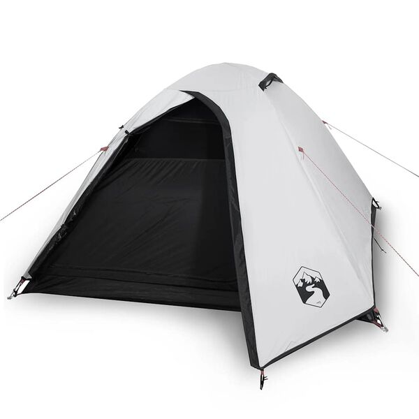 vidaXL Camping Tent Dome 3-Person White Blackout Fabric Waterproof