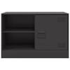 vidaXL TV Cabinet Set of 2 Black Cold-rolled steel Medium TV Cabinet