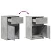 vidaXL Bedside Cabinet Set of 2 Concrete Grey Engineered wood Medium