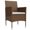 vidaXL Garden Dining Set Brown and Black