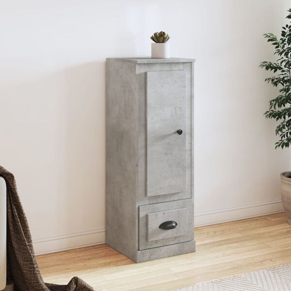vidaXL Highboard Concrete grey Engineered wood Tall Storage Highboard