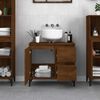 vidaXL Bathroom Cabinet Brown Oak Engineered Wood Medium