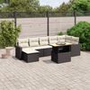 vidaXL Garden Sofa Set Black, Cream White