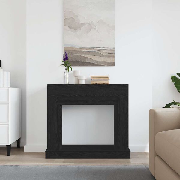 vidaXL Fireplace Surround Black Oak 39.4x11.8x34.4" Engineered Wood