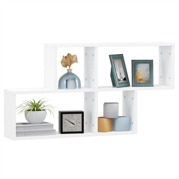 vidaXL Wall Shelf White Engineered Wood Medium Wall Mounting