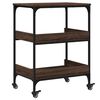 vidaXL Kitchen Trolley Brown Oak 23.6"x16.1"x31.7" Engineered Wood
