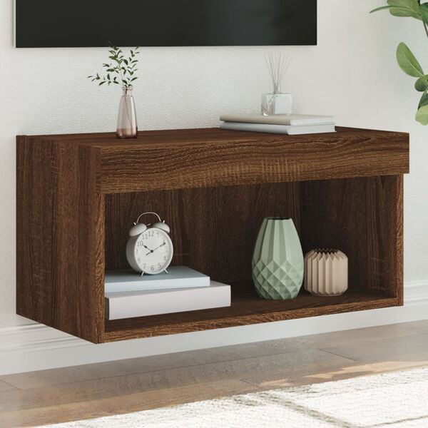 vidaXL TV Cabinet Brown oak Engineered wood Compact Modern TV Cabinet