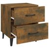 vidaXL Bedside Cabinet Set of 2 Smoked oak Engineered wood, metal Medium