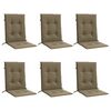 vidaXL Lowback Chair Cushion Set of 6 Melange taupe Polyester
