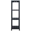 vidaXL Storage Shelf Rack Black 485 lb 35.4"x15.7"x54.3" Plastic