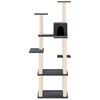 vidaXL Cat Tree Dark Grey Engineered Wood, Plush, Sisal Extra Tall
