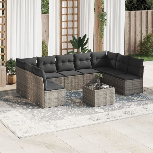 vidaXL Garden Sofa Set Grey