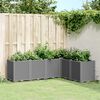 vidaXL Garden Planter Light grey Polypropylene Large Modular