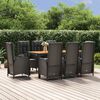 vidaXL Garden Dining Set Black PE Rattan Set for 8 people