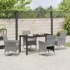 vidaXL Garden Dining Set with Cushion 5 pcs Grey Poly Rattan