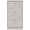 vidaXL Shoe Cabinet Concrete Grey Engineered Wood 23.2 x 6.7 x 42.5 in