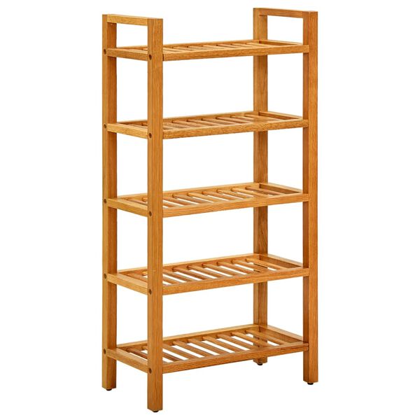 vidaXL Shoe Rack with 5 Shelves 19.7"x10.6"x39.4" Solid Oak Wood