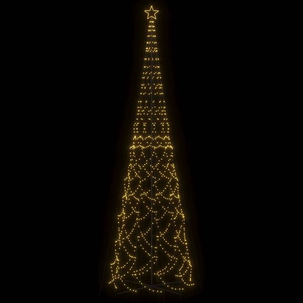 vidaXL Christmas Cone Tree Warm White Powder-coated steel Extra Large