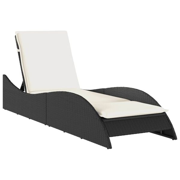 vidaXL Sun Lounger Black