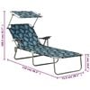 vidaXL Outdoor Sunbed Leaf print Steel frame One size Foldable