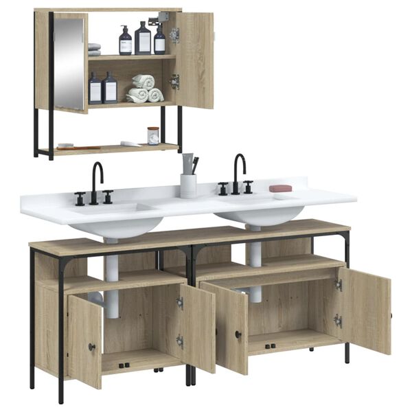 vidaXL Bathroom Furniture Set Sonoma oak