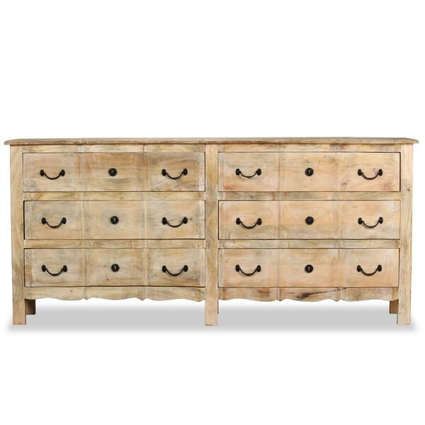 vidaXL Sideboard Whitewashed Solid mango wood Large Sideboard
