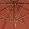vidaXL Garden Parasol Terracotta Fabric, Bamboo, Hardwood