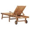 vidaXL Sun Lounger Natural Teak Solid Teak Wood, Galvanized Steel